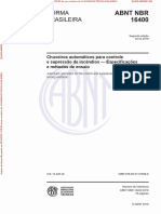 ABNT NBR 16400 - 2018 Chuveiros Automáticos para Controle e Supressão de Incêndios - Especificações e Métodos de Ensaio