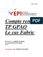 Compte Rendu TP Gpao Le Cas Fabric: Réalisé Par