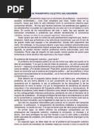 PROBLEMAS Del Transporte Colectivo SALVADOREÑO