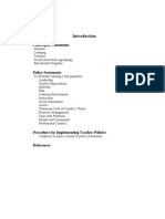 Philosophy Statements: (Organize by Topics Created in Policy Statements)