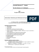 Instructions Générales Pour Rédaction Du Projet de Fin D - Etudes