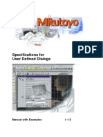 Specifications For User Defined Dialogs: Manual With Examples V 1.5