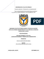 Imaginario Colectivo de Masculinidad A Través Del Discurso Social en Jóvenes Universitarios de 18 A 22 Años de La Ciudad de Guadalajara, Jalisco