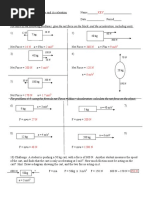 Net Force and Acceleration Practice Worksheet KEY 4