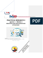 Practical Research 2: Indicating Scope and Delimitation of The Study Quarter 1 - Module 4