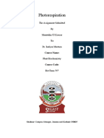 Photorespiration: The Assignment Submitted by Mumtahin Ul Kousar