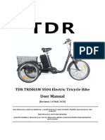 User Manual: TDR TRISHAW S504 Electric Tricycle Bike