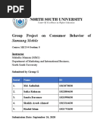 Group Project On Consumer Behavior Of: Samsung Mobile