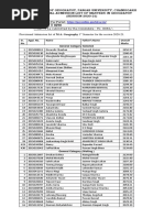 Fees To Be Submitted by The Candidate: Rs. 8065/-Provisional Admission List of M.A. Geography 1 Semester For The Session 2020-21