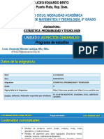 Estadística, Probabilidad y Tecnología-5°-Unidad 0-3. Programa de Estudios