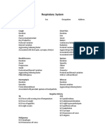 Respiratory System: Chief Complaints H/O Presenting Complaints Cough Chest Pain