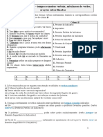 Exercícios Tempos e Modos Verbais - Subclasses Do Verbo Orações Subordinadas