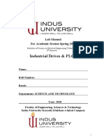 Industrial Drives & PLC: Lab Manual For Academic Session Spring 2020