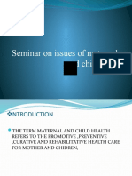 Seminar On Issues of Maternal and Child Birth