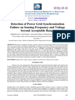 Detection of Power Grid Synchronization Failure On Sensing Frequency and Voltage Beyond Acceptable Range