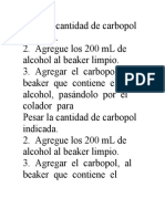 Pesar La Cantidad de Carbopol Indicada