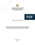 Oliveira Ramylla Costa De. Avaliao Do Estado Nutricional de Crianas Menores de Cinco Anos Internadas No Hospital Infantil de Roraima - 2016