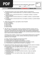 1º Ano - Atividade 1 Filosofia