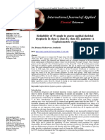 Reliability of W-Angle To Assess Sagittal Skeletal Dysplacia in Class I, Class II, Class III, Patients: A Cephalometric Study