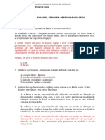 Exercíico Fixação Auditoria 09.03.2021 FRAUDES, ERROS E A RESPONSABILIDADE DO AUDITOR. Aula 06