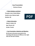 Case Presentation Parkinson Disease