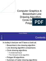 Computer Graphics 4: Bresenham Line Drawing Algorithm, Circle Drawing & Polygon Filling