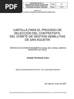 Cartilla para El Proceso de Selección Del Contratista C.G. Agencia Municipal de Veliz