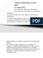 Drucker's Five Basic Operations in The Work of Manager: A Manager Sets Objectives