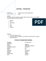 Writing - Transition: Example