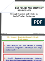 Management Policy and Strategy Session - Vii Strategic Analysis and Choice in Single Product Businesses