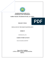 Regulation of The Share Transfer Agent