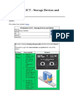 Worksheet 3 ICT: Storage Devices and Media: Materi