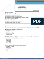 ICSE Board Class VI Physics Sample Paper - 3: Time: 2 Hrs Total Marks: 75