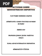 Actividad Sobre Administracion Deportiva