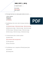 Sme - Unit - 1 - MCQ: More Than Diesel Power Station