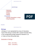 Character Arrays: One Dimensional Arrays Strings