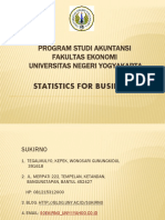 Statistics For Business: Program Studi Akuntansi Fakultas Ekonomi Universitas Negeri Yogyakarta