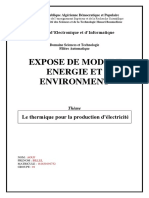 Billel Aouf - Le Thermique Pour La Production D'électricité