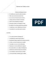 Diferencias Entre Oralidad y Escritura