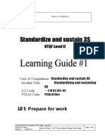 Standardize and Sustain 3S: LO 1: Prepare For Work