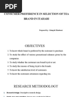 Consumer Preference in Selection of Tea Brand