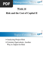 Week 14 Risk and The Cost of Capital II: Financial Management Spring 2012