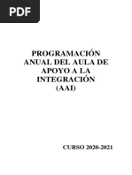 Programación Anual Del Aula de Apoyo A La Integración