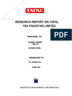 Research Report On Tapal Tea Pakistan Limited: Prepared by