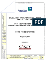 Calculation: Fire Water Demand - Bgcs-5 Sepco & Labor Camp: Saudi Arabian Oil Company