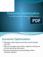 Economic Optimization: For SPSPS Students in Managerial Economics 1 Sem 2019-2020