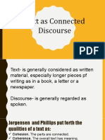 Text As Connected Discourse