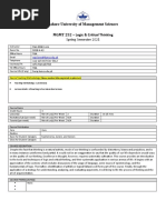 MGMT 252-Logic - Critical Thinking-Razi Allah Lone