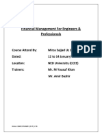 Financial Management For Engineers & Professionals