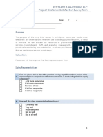 Ekt Trade & Investment PLC Project Customer Satisfaction Survey Form